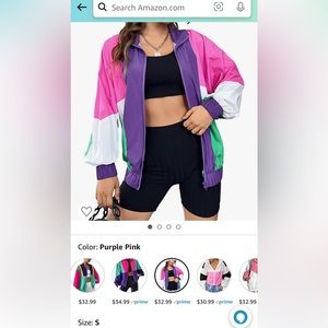 80s style jacket. New with tags size S. Super fun colors!